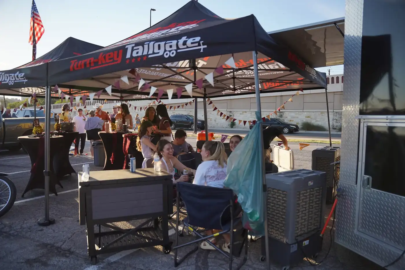 Coolers, shade and seating