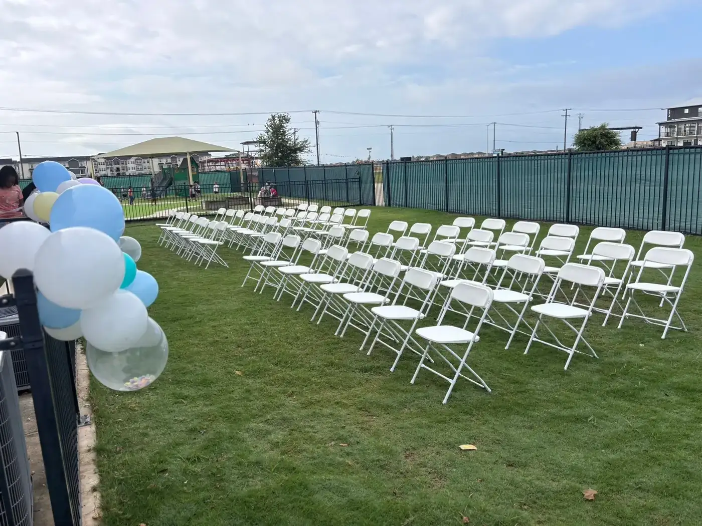 Ceremony seating on the lawn