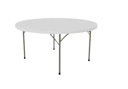 60" White Round Table